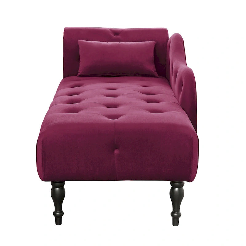Méridienne capitonnée en velours de 60.6 avec clous décoratifs