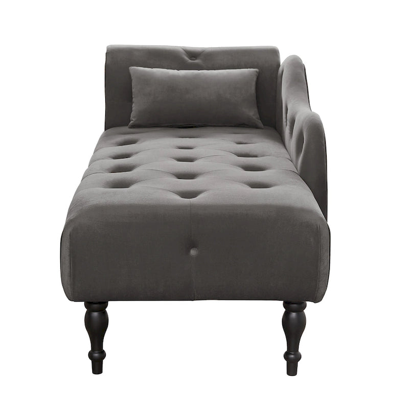Méridienne capitonnée en velours de 60.6 avec clous décoratifs