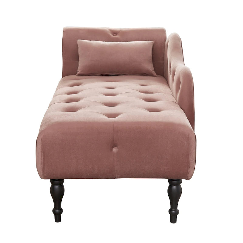 Méridienne capitonnée en velours de 60.6 avec clous décoratifs
