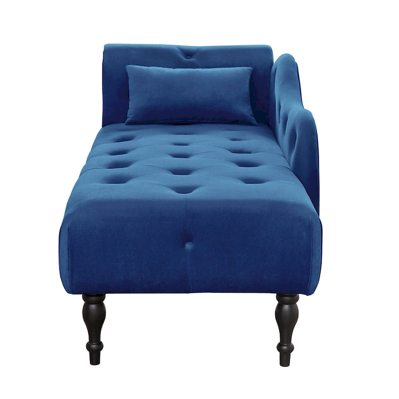 Méridienne capitonnée en velours de 60.6 avec clous décoratifs