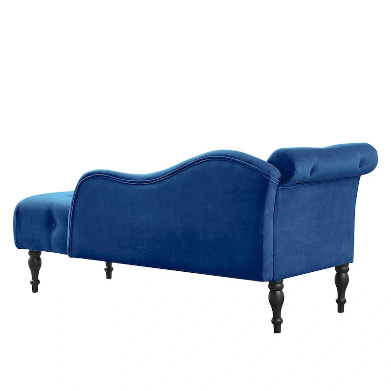 Méridienne capitonnée en velours de 60.6 avec clous décoratifs