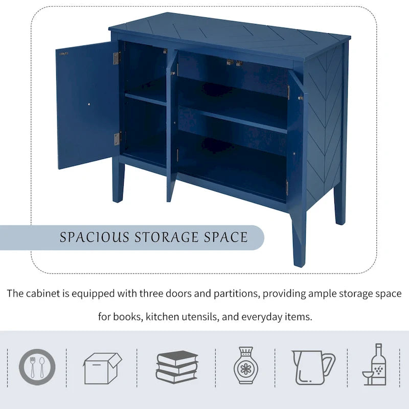 Meuble de rangement d’appoint vintage avec étagère réglable, buffet-console en bois massif, table de canapé