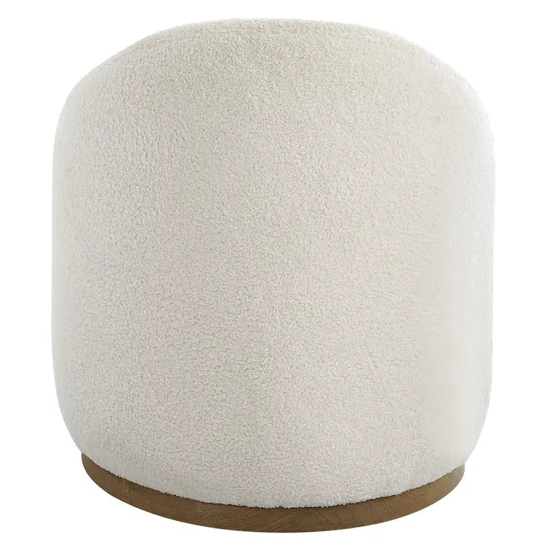 Puf otomano giratorio, mullido y tapizado - 24 - Blanco y marrón