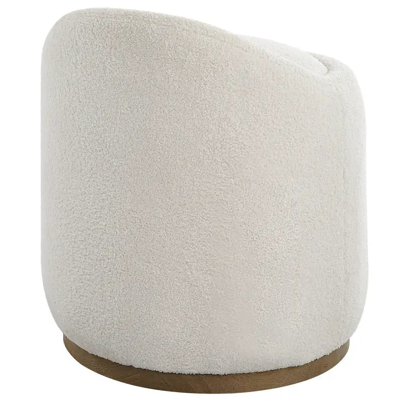 Puf otomano giratorio, mullido y tapizado - 24 - Blanco y marrón
