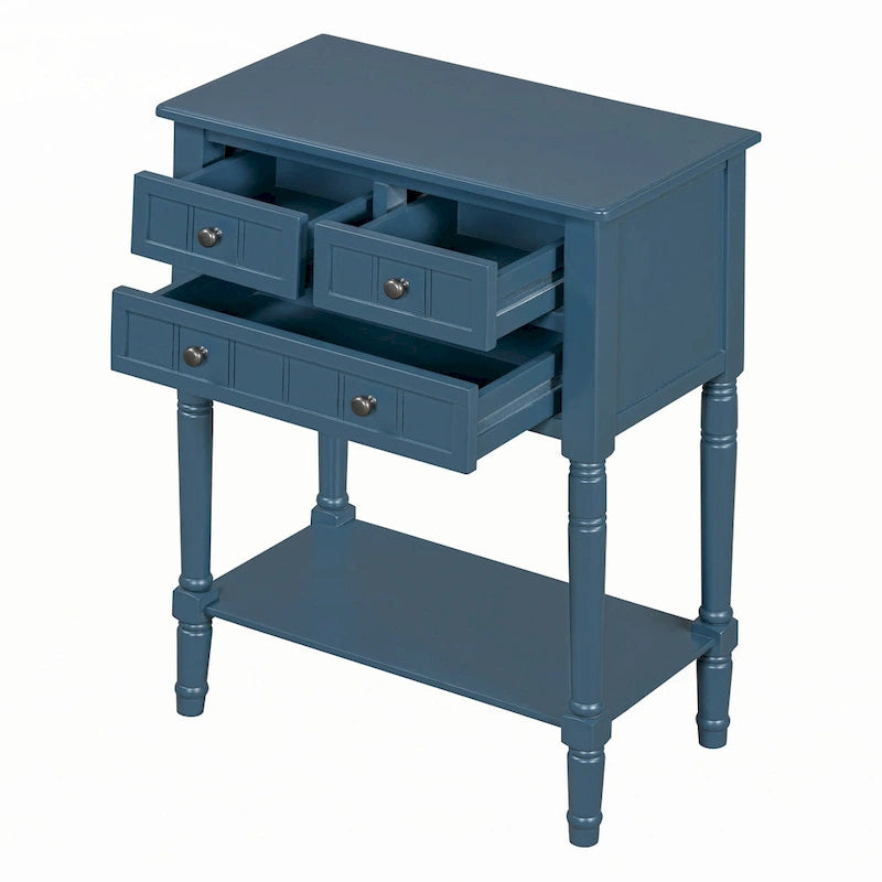 Table console étroite (bleu marine)