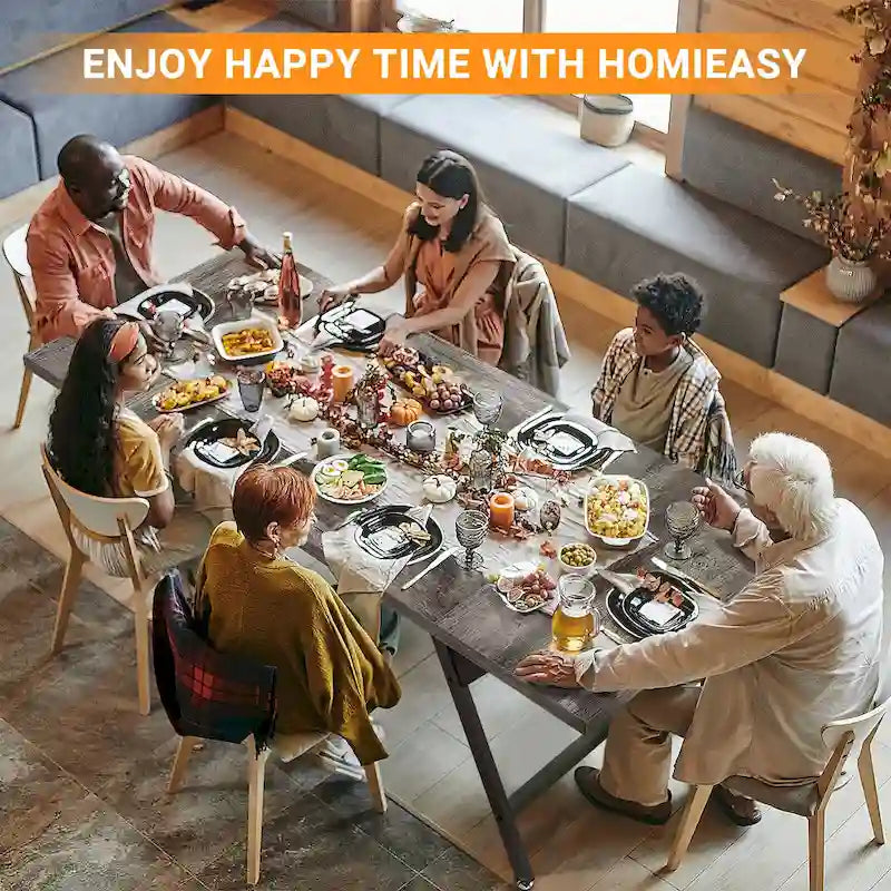 Esstisch im Landhausstil für 8 Personen, rechteckiger Küchentisch aus Holz, 70.8 Zoll