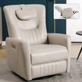 Fauteuil inclinable électrique pivotant et à bascule, moderne, avec coussin de soutien lombaire et cervical, ports USB et Type-C