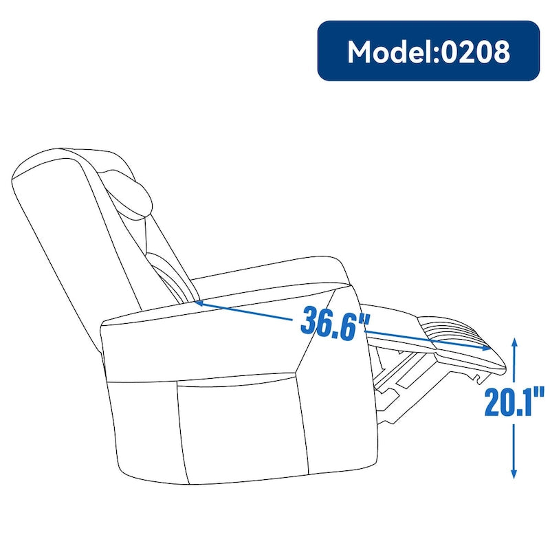 Fauteuil inclinable électrique pivotant et à bascule, moderne, avec coussin de soutien lombaire et cervical, ports USB et Type-C