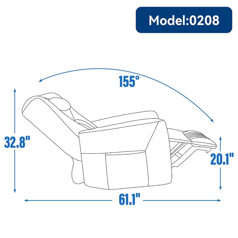 Fauteuil inclinable électrique pivotant et à bascule, moderne, avec coussin de soutien lombaire et cervical, ports USB et Type-C