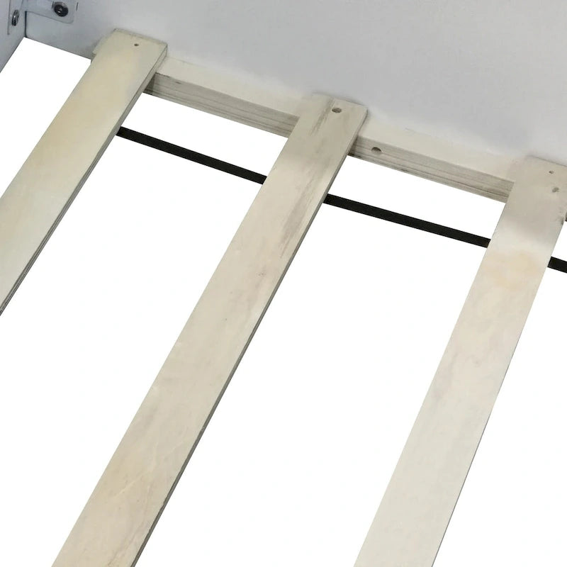 Kinder-Bodenbett mit Gitter, gepolstertes Tagesbettgestell aus PU, Holzbett mit Lattenrost und kleiner Treppe für Mädchen und Jungen