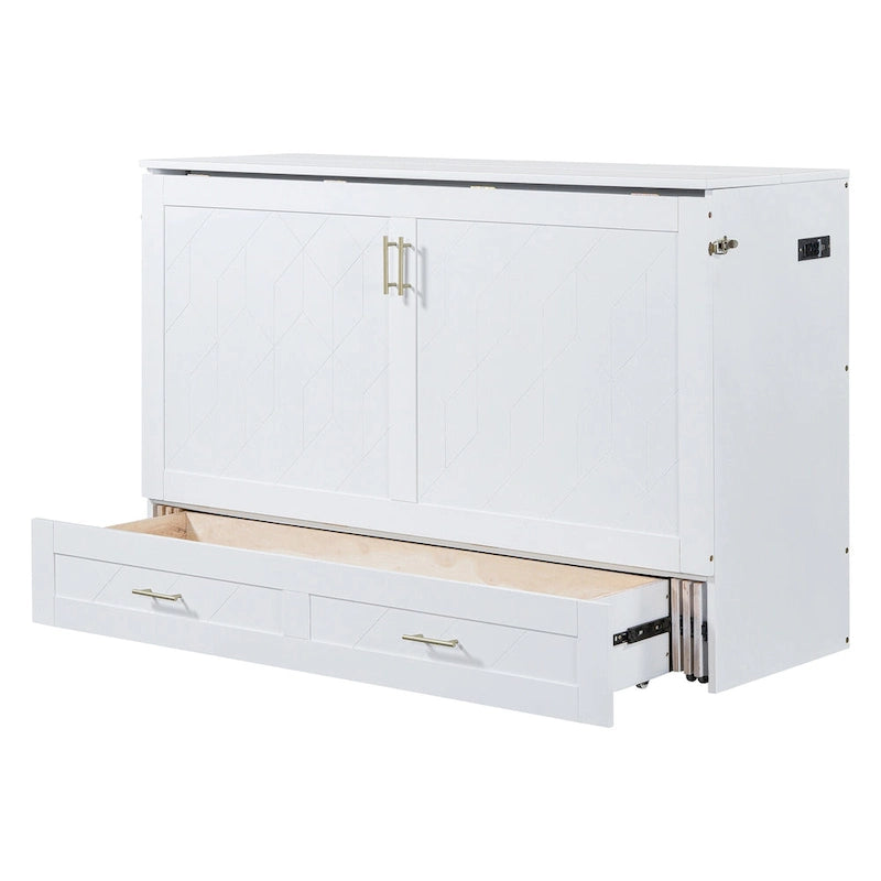 Hochbett aus Holz mit gepolstertem Ablagefach und Schreibtisch