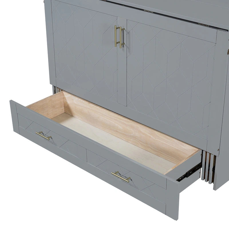 Hochbett aus Holz mit gepolstertem Ablagefach und Schreibtisch
