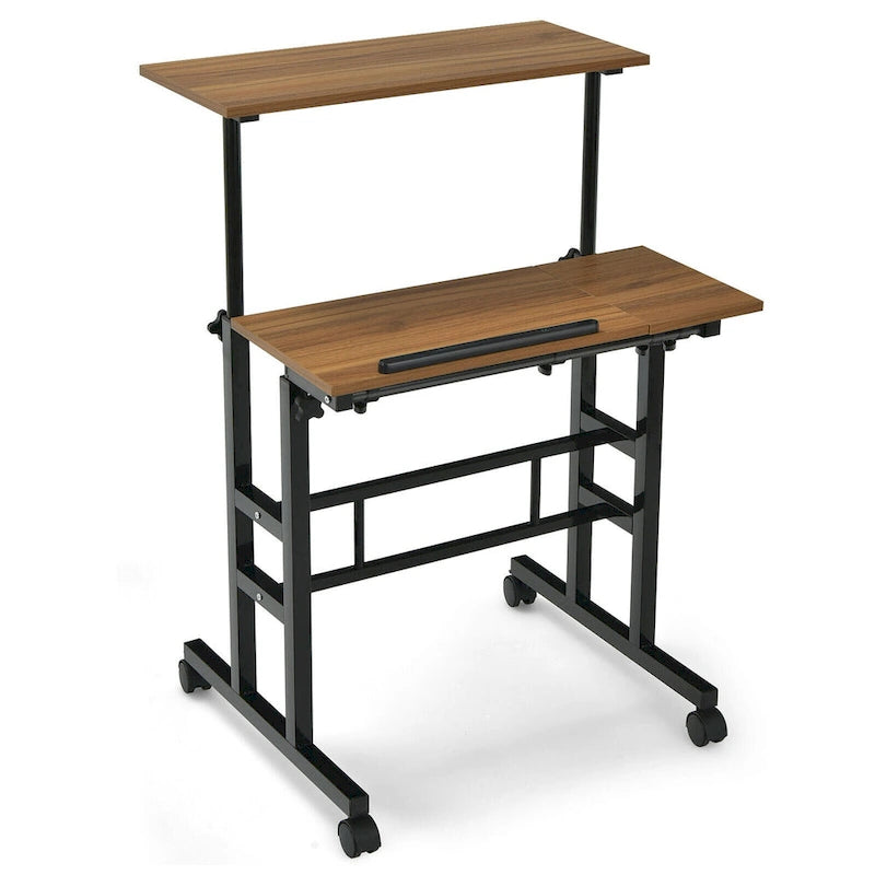 Bureau mobile réglable pour travailler debout, bureau informatique inclinable