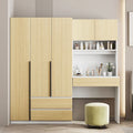Kleiderschrank mit 3 Holztüren fürs Schlafzimmer, Regalen und 3 Schubladen