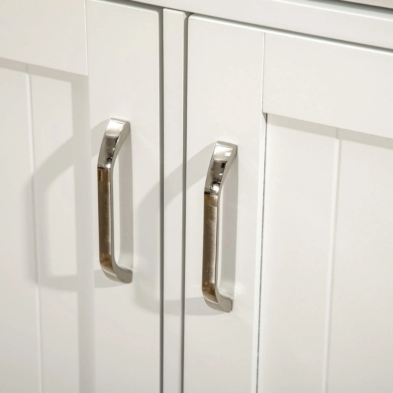Kücheninsel mit Stauraumschrank und zweistufiger Tischplatte aus Gummibaumholz, mit verstellbaren Einlegeböden und Schubladen
