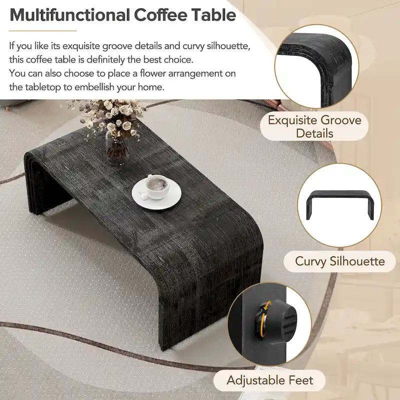 Couchtisch mit geschwungenem Art-déco-Design - 23.60 x 47.20 x 18.50