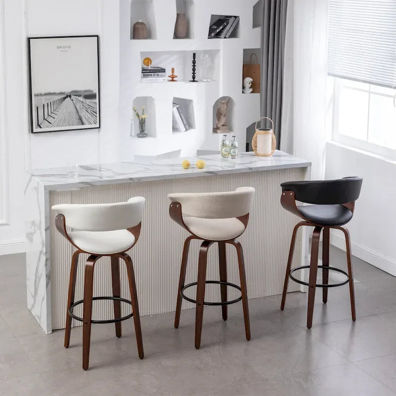 Tabouret de bar moderne rembourré de style nordique (lot de 2)