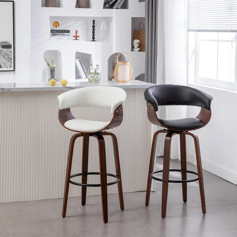 Tabouret de bar moderne rembourré de style nordique (lot de 2)