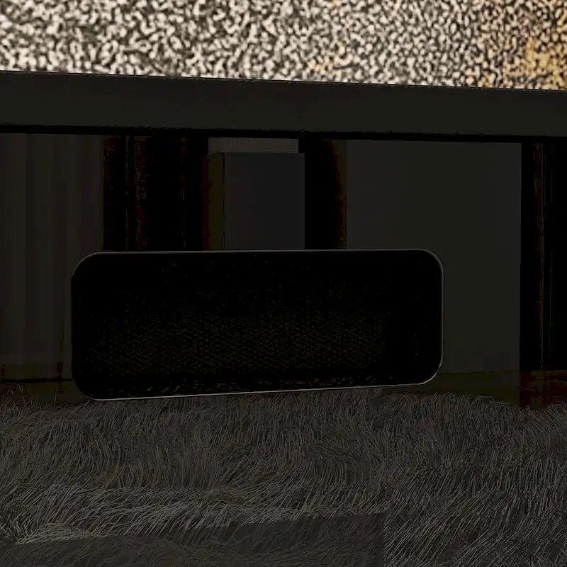 Stimmungsvoller elektrischer Kamin und robuster, energieeffizienter TV-Ständer