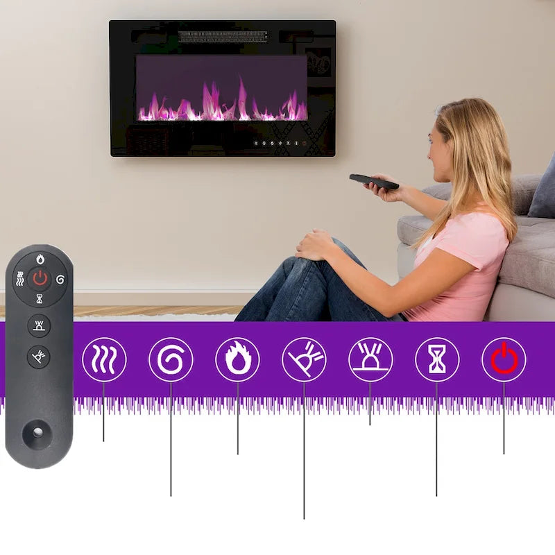 Stimmungsvoller elektrischer Kamin und robuster, energieeffizienter TV-Ständer