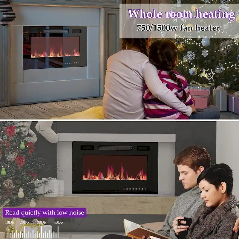 Stimmungsvoller elektrischer Kamin und robuster, energieeffizienter TV-Ständer