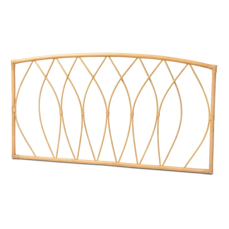 Modernes Kopfteil im Bohème-Stil aus naturbelassenem Rattan zur Wandmontage