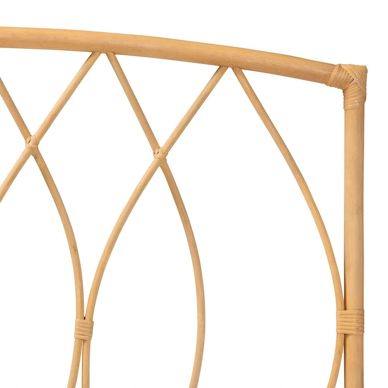 Modernes Kopfteil im Bohème-Stil aus naturbelassenem Rattan zur Wandmontage