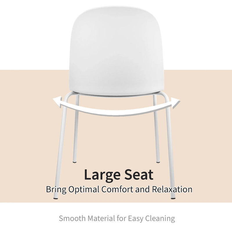 Lot de 2 chaises de salle à manger rétro à coque moulée en plastique de style Eiffel, chaises d’appoint pour le salon et la cuisine, bureau chromé de designer pour le bureau
