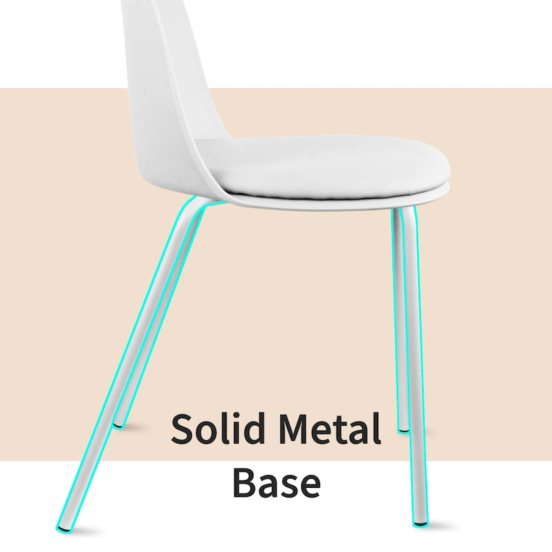 2er-Set Retro-Esszimmerstühle mit geformter Kunststoffschale im Eiffel-Stil, Akzentstühle für Wohnzimmer und Küche, mit Chromgestell, Designerstühle fürs Büro