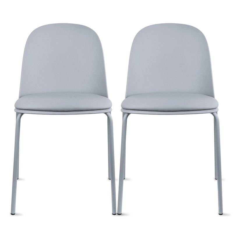 2er-Set Retro-Esszimmerstühle mit geformter Kunststoffschale im Eiffel-Stil, Akzentstühle für Wohnzimmer und Küche, mit Chromgestell, Designerstühle fürs Büro