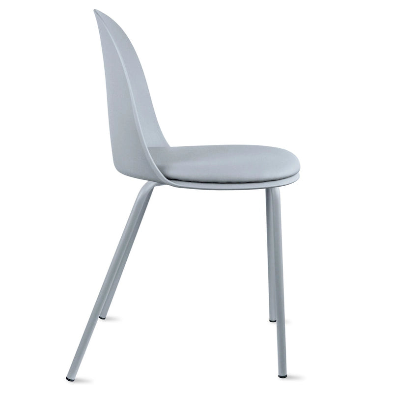 2er-Set Retro-Esszimmerstühle mit geformter Kunststoffschale im Eiffel-Stil, Akzentstühle für Wohnzimmer und Küche, mit Chromgestell, Designerstühle fürs Büro