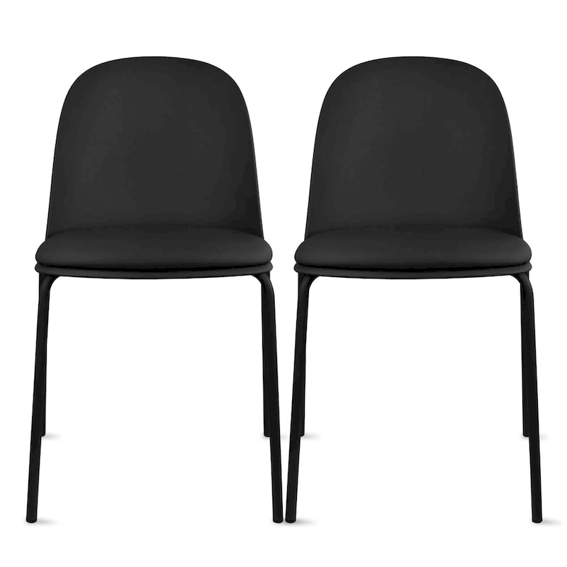 2er-Set Retro-Esszimmerstühle mit geformter Kunststoffschale im Eiffel-Stil, Akzentstühle für Wohnzimmer und Küche, mit Chromgestell, Designerstühle fürs Büro