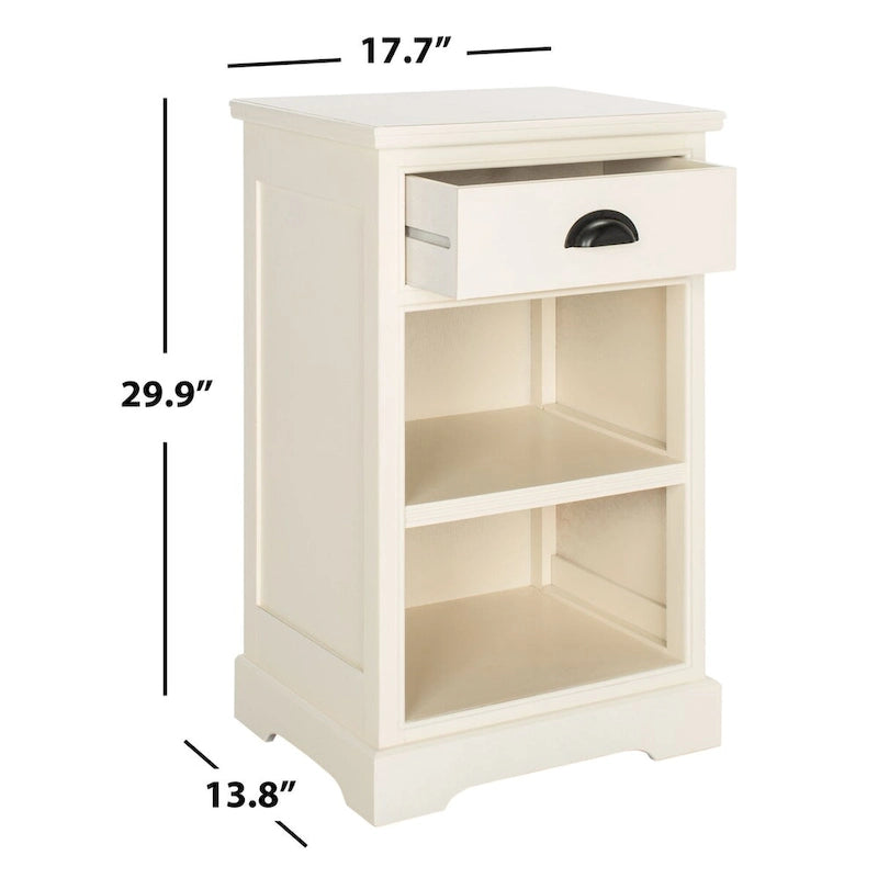 Grauer Beistelltisch mit Stauraum - 17.7 x 13.8 x 29.9 - 18Wx14Dx30H