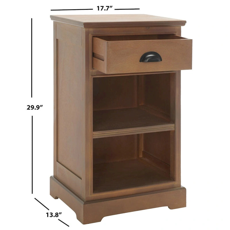 Grauer Beistelltisch mit Stauraum - 17.7 x 13.8 x 29.9 - 18Wx14Dx30H