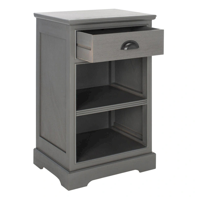 Grauer Beistelltisch mit Stauraum - 17.7 x 13.8 x 29.9 - 18Wx14Dx30H