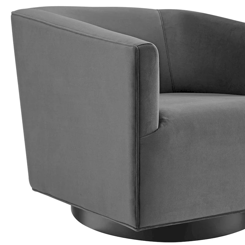 Fauteuil pivotant Twist en velours haute performance (lot de 2)