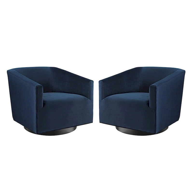 Fauteuil pivotant Twist en velours haute performance (lot de 2)