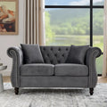 Samt-Loveseat mit geschwungenen Armlehnen und Ziernägeln