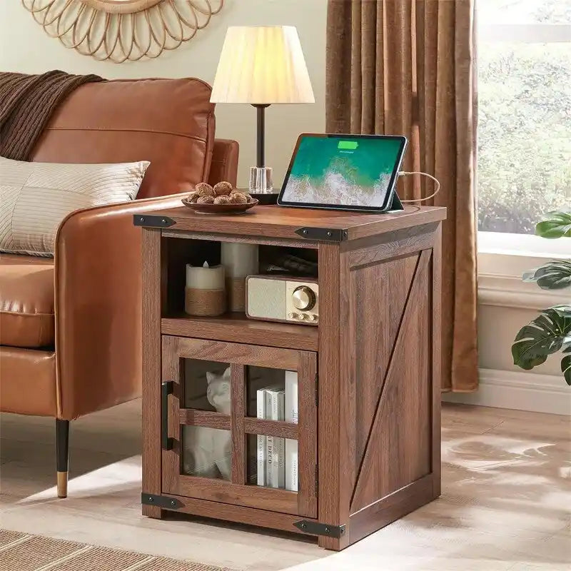 Table d’appoint avec station de recharge - 18D x 18W x 24H