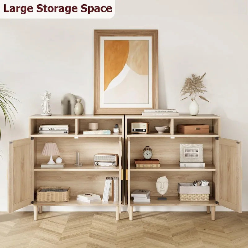 Buffet moderne en rotin - 62.9D x 15.7W x 36.2H