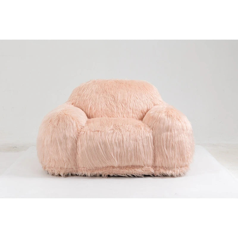 Sitzsack-Sessel mit langem Plüschbezug für Erwachsene und Jugendliche, gefüllt mit hochdichtem Schaumstoff, moderner Entspannungssessel