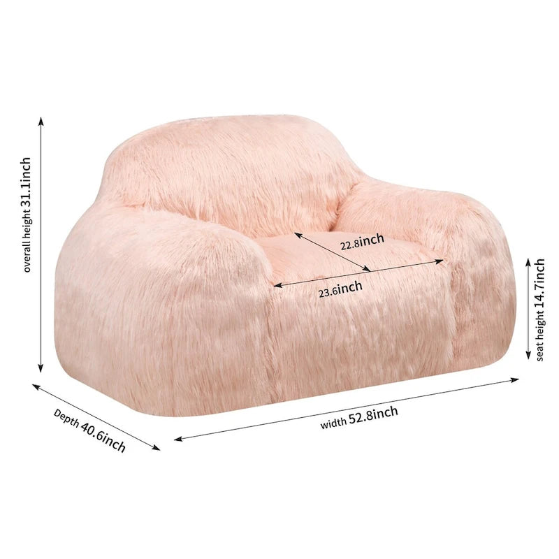 Sitzsack-Sessel mit langem Plüschbezug für Erwachsene und Jugendliche, gefüllt mit hochdichtem Schaumstoff, moderner Entspannungssessel