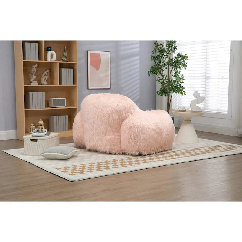 Sitzsack-Sessel mit langem Plüschbezug für Erwachsene und Jugendliche, gefüllt mit hochdichtem Schaumstoff, moderner Entspannungssessel