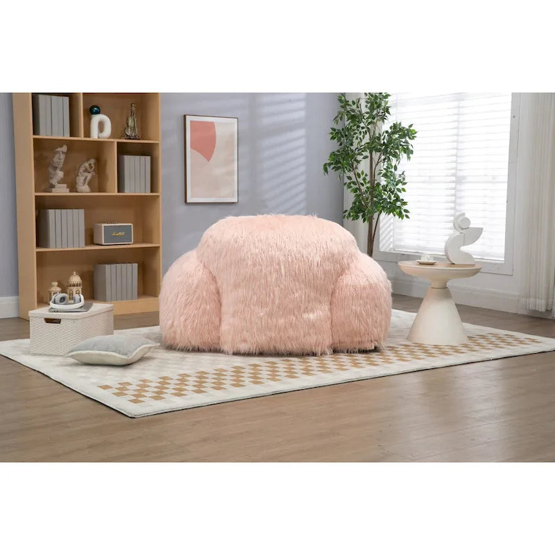 Sitzsack-Sessel mit langem Plüschbezug für Erwachsene und Jugendliche, gefüllt mit hochdichtem Schaumstoff, moderner Entspannungssessel